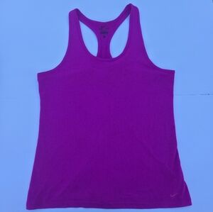NIKE Dry Fit Tank Top Fuchsia Berry Pink Racerback Athletic Shirt Large